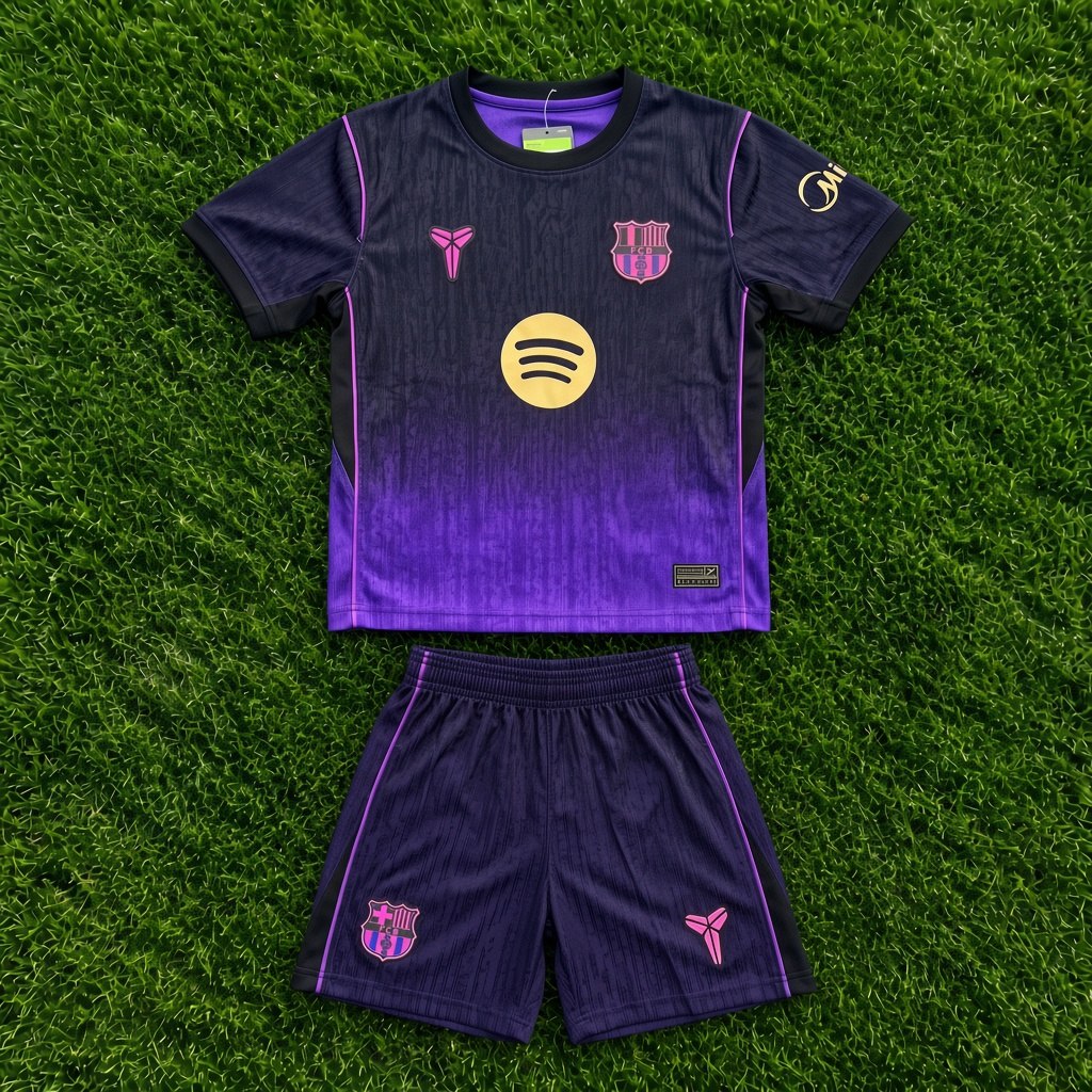 Kids Barcelona away kit jersey & short