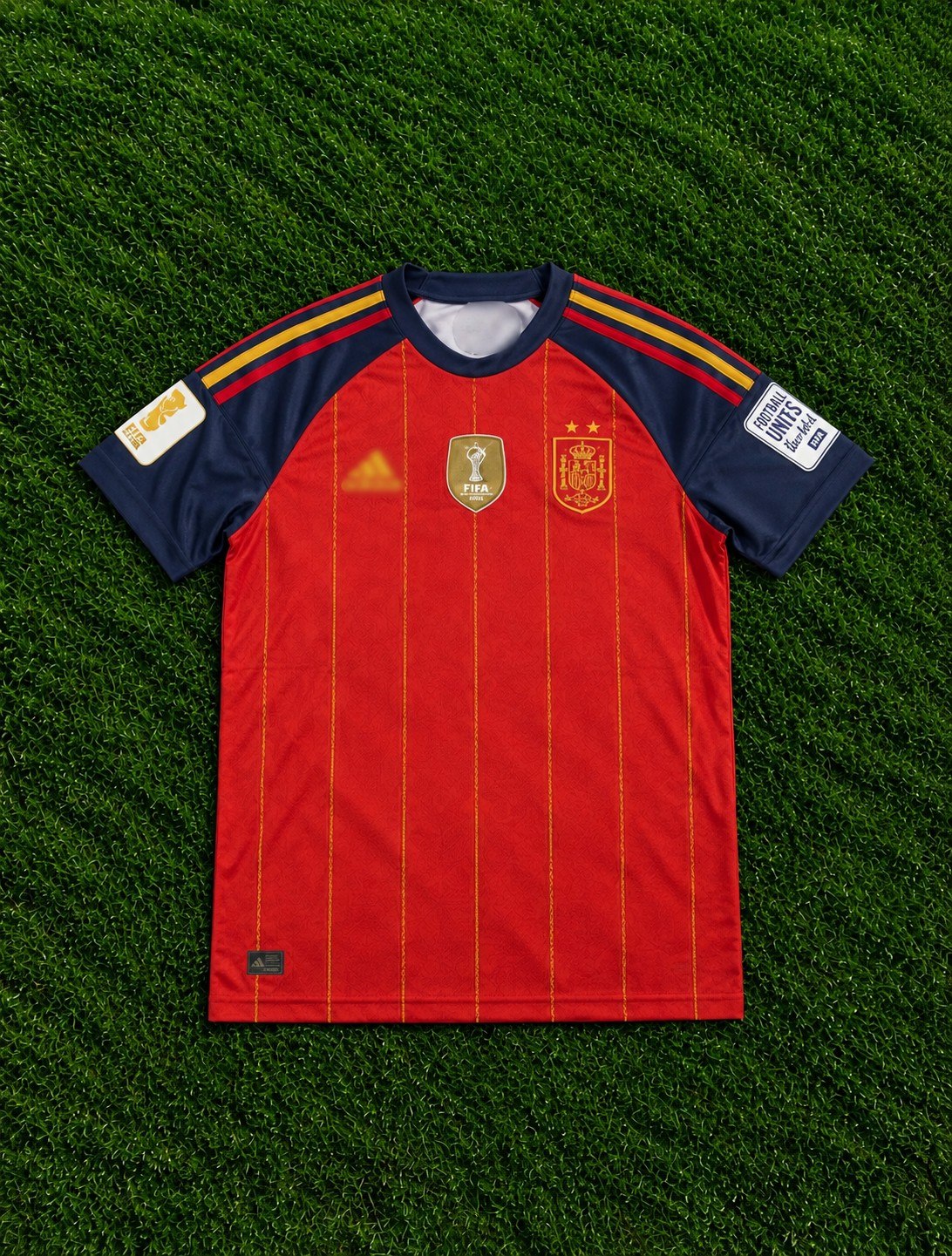 Spain Home jersey with World Cup Badges